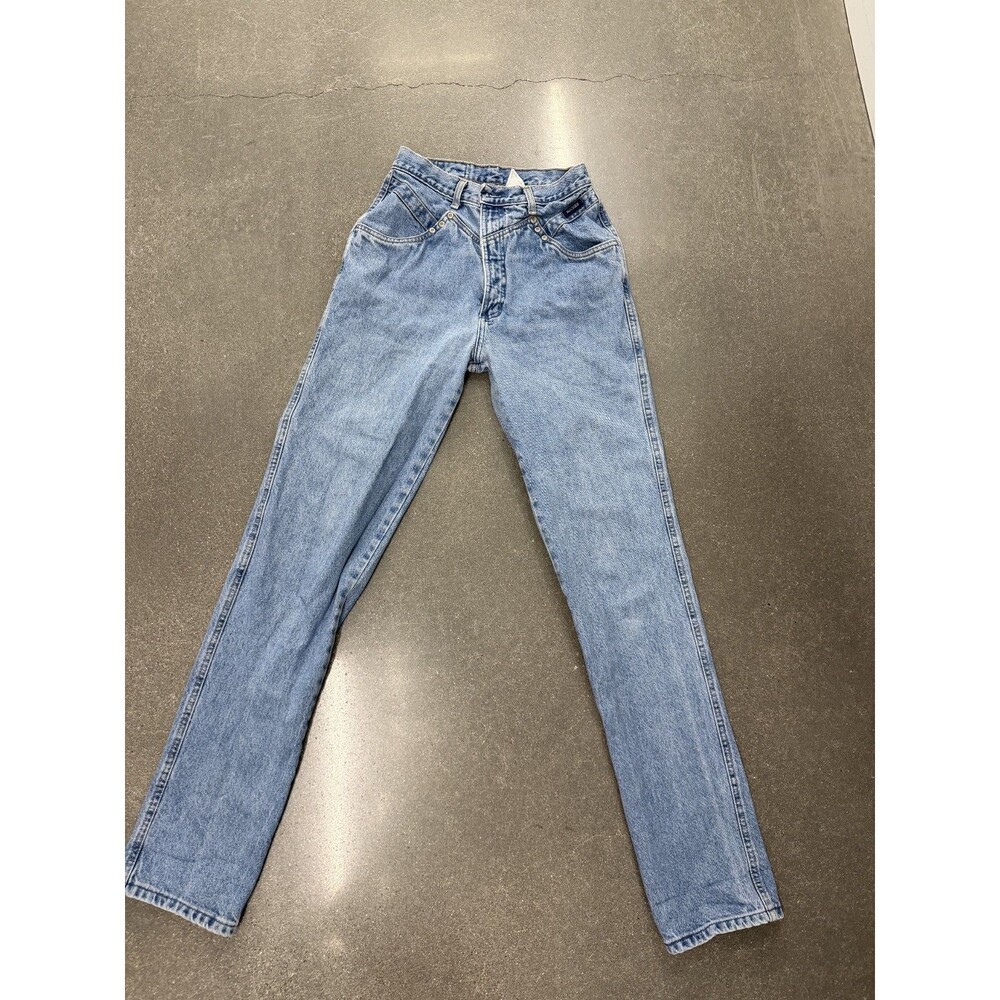 VTG Rockies High Waisted Western Jeans Womens 30 11 Yoke Front Rivet Medium Wash
